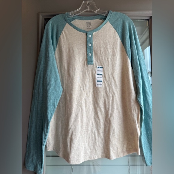 Old Navy Other - Old Navy Soft-Washed Color-Blocked Henley Shirt Size M Long Sleeve NWT neutral